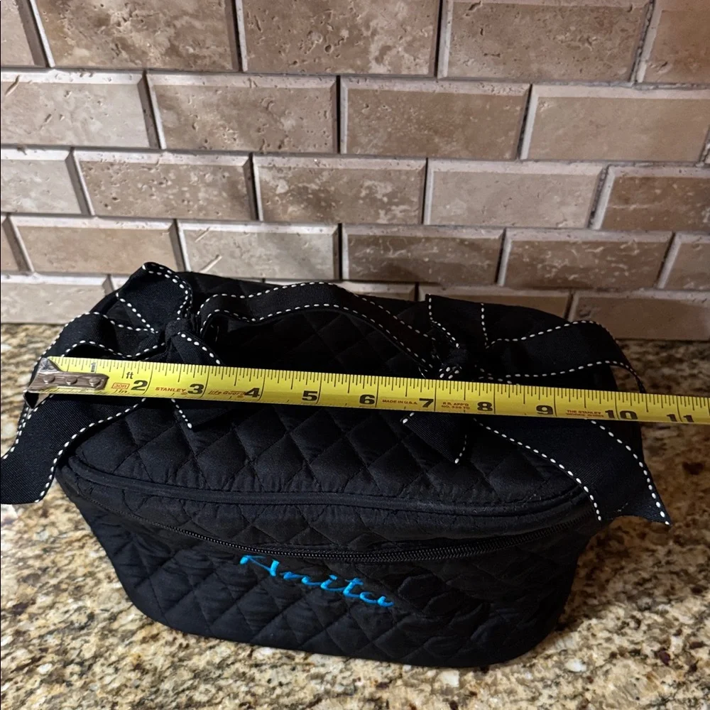 Brand New Belvah Embroidered with the name ANITA Black Quilted Women's Bag